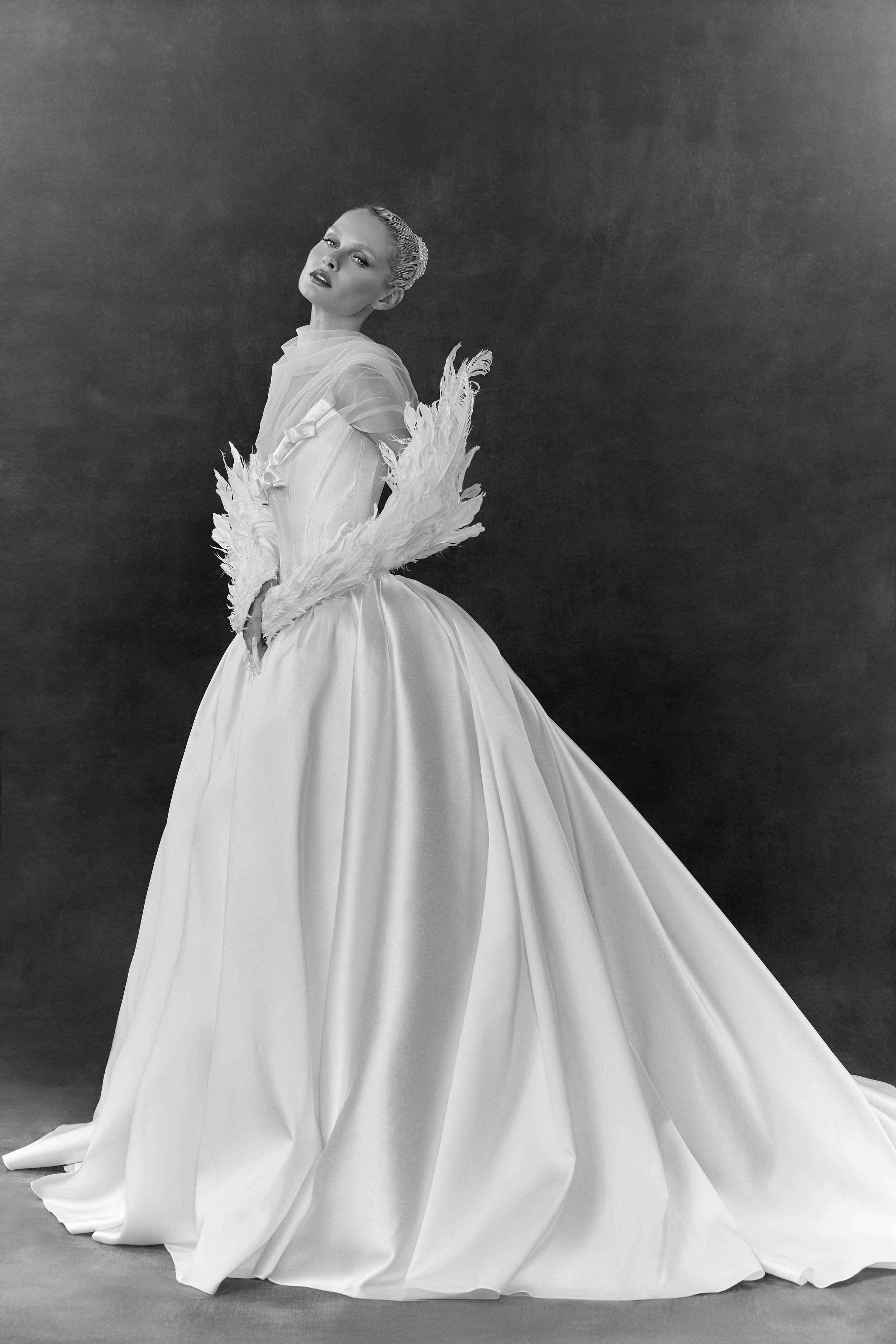 Sculptural One-Shoulder Ruffled Wedding Dress | Breeze by Lana